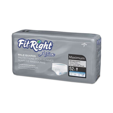 Medline FitRight Active Male Guards, 6" x 11", White, 52/Pack