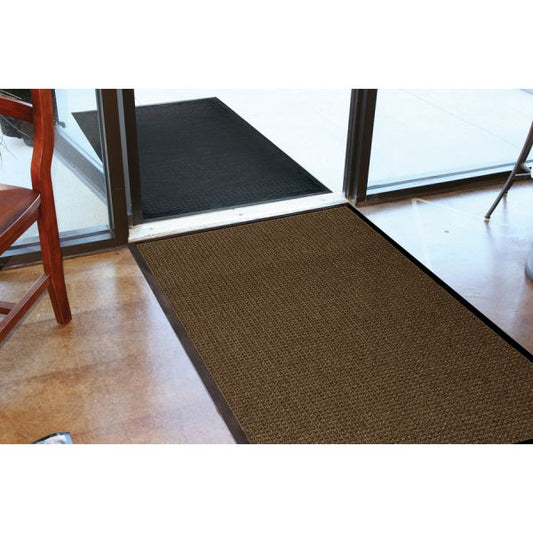 Genuine Joe Waterguard Floor Mat 36" x 10 ft - Rubber - Brown