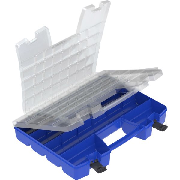 Akro-Mils Portable Organizer External Dimensions: 13.4" Width x 18.3" Depth x 3.6" Height - Latching Closure - Blue, Clear, Black - For Multipurpose - 1 Each