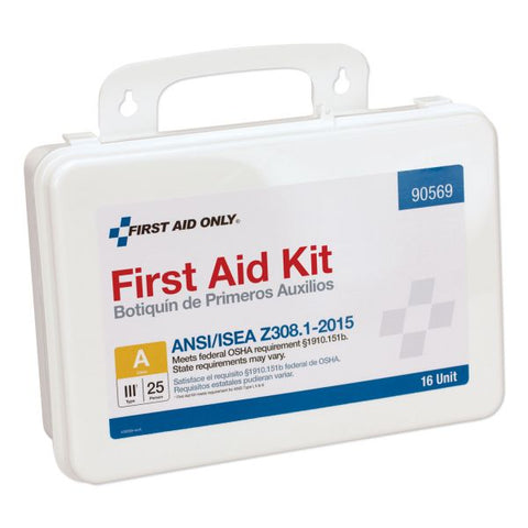 First Aid Only Unitized ANSI Class A Weatherproof First Aid Kit for 25 People, 84 Pieces, Plastic