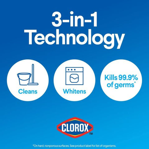 Clorox Germicidal Bleach Concentrate Liquid - 121 fl oz (3.8 quart) - Regular Scent - 3 / Carton - White