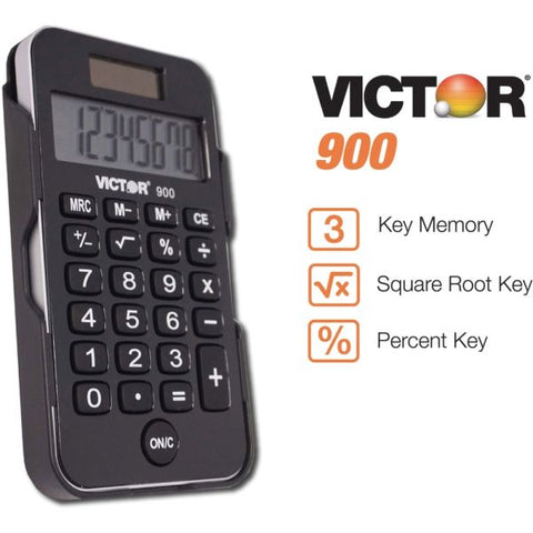 Victor 900 Antimicrobial Pocket Calculator, 8-Digit LCD