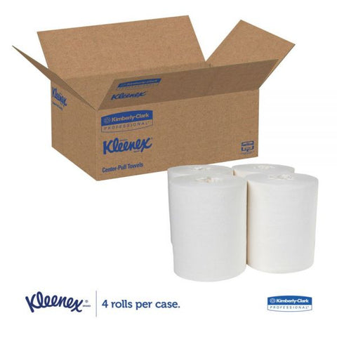 Kleenex Premiere Center-Pull Paper Towels, 15 x 8, 1-Ply, White, 250 Sheets/Roll, 4 Rolls/Carton