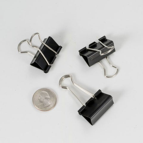 OIC Medium Binder Clips 1 1/4" Width - 5/8" Capacity - 12/ Box - Black