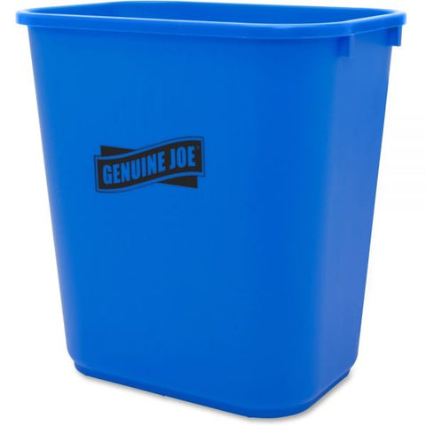 Genuine Joe 28-1/2 quart Recycle Wastebasket 14.5" x 15" x 10.5" - 7.13 Gallon Capacity - Blue