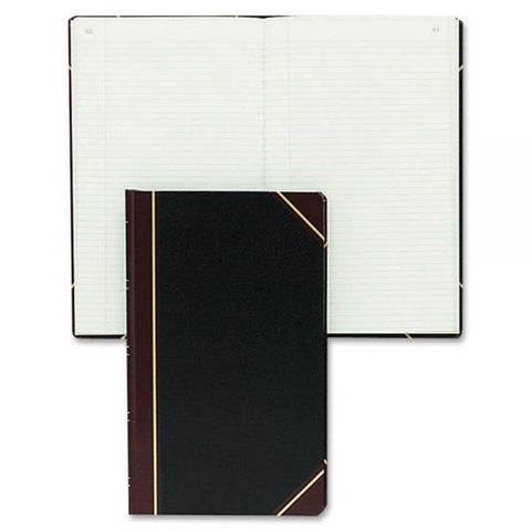 National Texthide Eye-Ease Record Book, Black/Burgundy/Gold Cover, 14.25 x 8.75 Sheets, 300 Sheets/Book