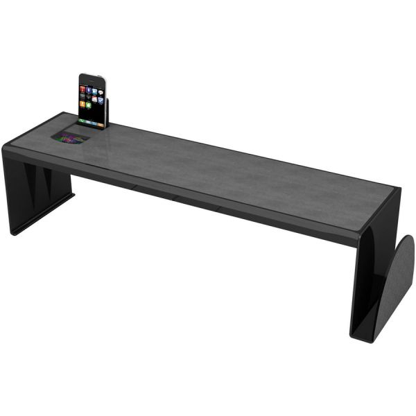 Deflecto Sustainable Office Heavy-Duty Desk Shelf 6.8" Height x 25.6" Width x 7" Depth - Desktop - Sturdy, Document Holder - 30% Recycled - Black - Plastic - 1 Each