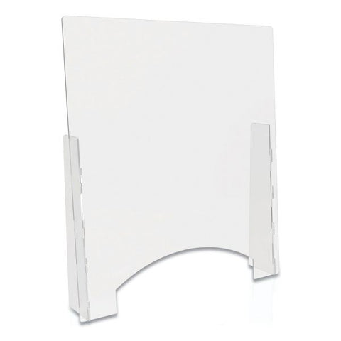 deflecto Counter Top Barrier with Pass Thru, 31.75" x 6" x 36", Polycarbonate, Clear, 2/Carton