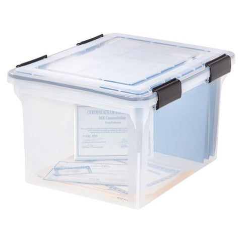 I.R.I.S. Weathertight File Box 17.9" x 10.9" x 14.5" - Legal/Letter Size - Plastic - Clear