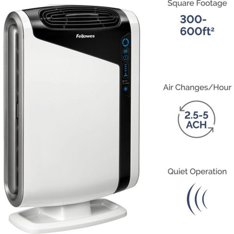 Fellowes AeraMax DX95 Large Room Air Purifier, 600 sq ft Room Capacity, White