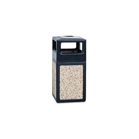 Safco Canmeleon Aggregate Panel Receptacles, 38 gal, Polyethylene/Stainless Steel, Black