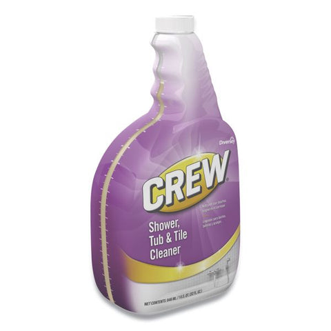 Diversey Crew Shower, Tub and Tile Cleaner, Liquid, 32 oz, 4/Carton