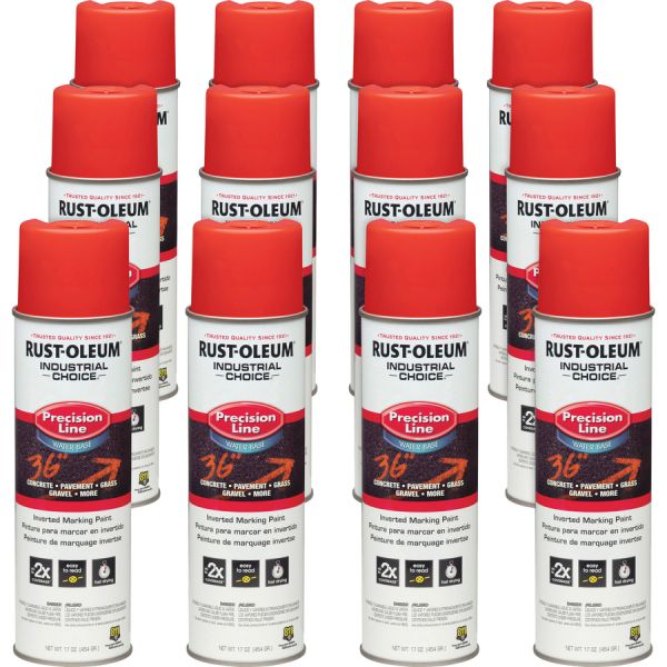 Rust-Oleum Industrial Choice Precision Line Marking Paint 17 fl oz - 12 / Carton - Safety Red