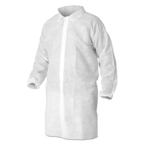 KleenGuard A10 Light Duty Lab Coats, X-Large, White, 50/Carton