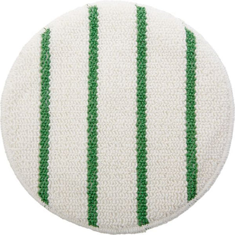 Rubbermaid Commercial Green Stripe Carpet Bonnet 5/Carton x 19" Diameter - 175 rpm to 300 rpm Speed Supported - White, Green