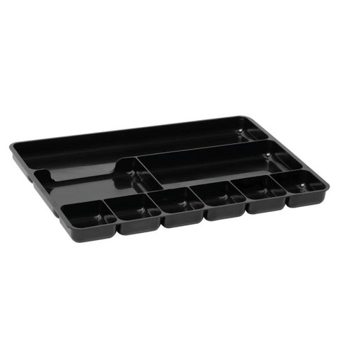 Rubbermaid Regeneration Nine-Section Drawer Organizer, 14 x 9.13 x 1.13, Plastic, Black