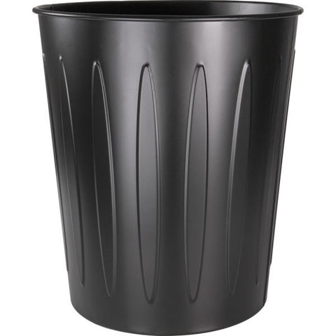 Genuine Joe Steel 6 Gallon Fire-safe Trash Can 13" Diameter - 14" Height - 6 Gallon Capacity - Steel - Black