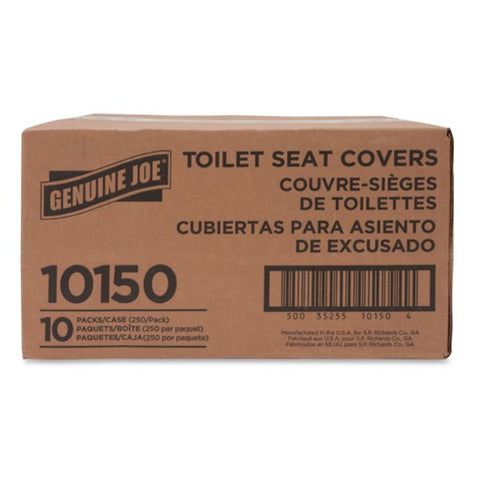 Genuine Joe Half-fold Toilet Seat Covers 250 Covers/ Pack - 10 Packs/ Carton