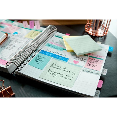 Post-it Notes Original Pads in Beachside Cafe Collection Colors, 1.38" x 1.88", 100 Sheets/Pad, 12 Pads/Pack