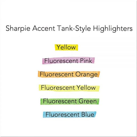 Sharpie Tank Style Highlighters, Blue Ink, Chisel Tip, Blue Barrel, Dozen