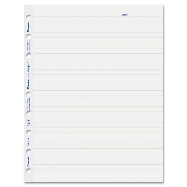 Blueline MiracleBind Ruled Paper Refill Sheets for all MiracleBind Notebooks and Planners, 9.25 x 7.25, White/Blue Sheets, Undated, Undated Calendar