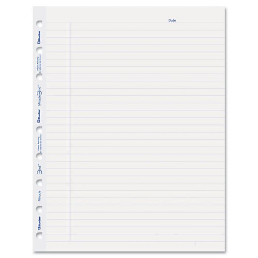 Blueline MiracleBind Ruled Paper Refill Sheets for all MiracleBind Notebooks and Planners, 9.25 x 7.25, White/Blue Sheets, Undated, Undated Calendar