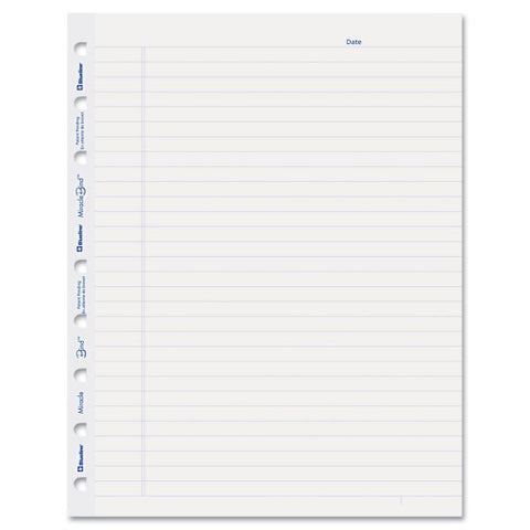 Blueline MiracleBind Ruled Paper Refill Sheets for all MiracleBind Notebooks and Planners, 9.25 x 7.25, White/Blue Sheets, Undated, Undated Calendar