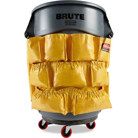 Rubbermaid Commercial Brute Caddy Bag, 12 Compartments, Yellow