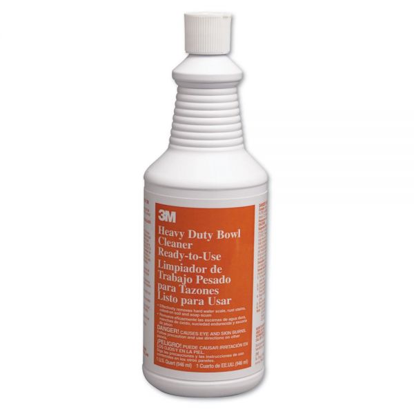 3M Heavy-Duty Bowl Cleaner, Liquid, 1 qt. Bottle, 12/Carton