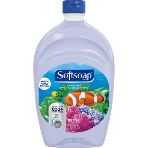 Softsoap Aquarium Soap Refill - Fresh Scent - 50 fl oz (1478.7 mL) - Flip Top Bottle Dispenser - Dirt Remover, Bacteria Remover - Hand - Clear - 6 / Carton