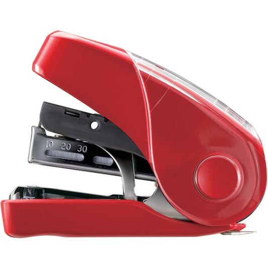 MAX Flat Clinch Mini Stapler 25 Sheets Capacity - Red