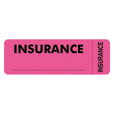 Tabbies Medical Labels for Insurance, 1 x 3, Fluorescent Pink, 250/Roll