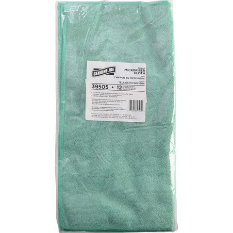 Genuine Joe General Purpose Microfiber Cloths Microfiber - Green - 12/ Dozen