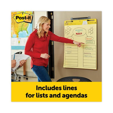 Post-it Easel Pads Self Stick Easel Pads, Ruled, 25 x 30, Yellow, 2 30 Sheet Pads/Carton