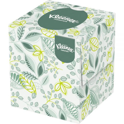 Kleenex Naturals Facial Tissue for Business, BOUTIQUE POP-UP Box, 2-Ply, White, 90 Sheets/Box, 36 Boxes/Carton