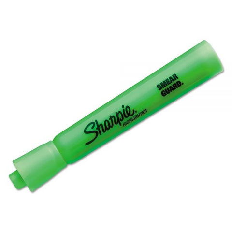 Sharpie Tank Style Highlighters, Fluorescent Green Ink, Chisel Tip, Green Barrel, Dozen