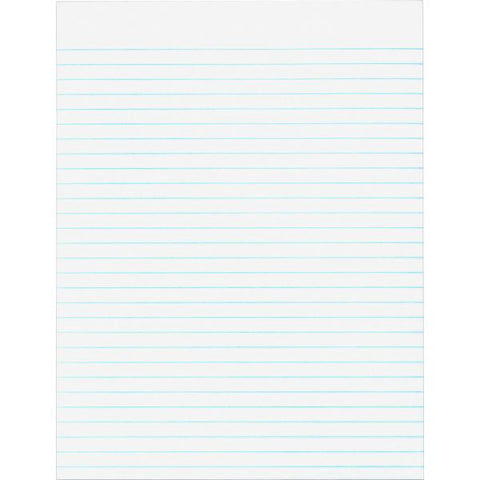 Business Source Glued Top Ruled Memo Pads - Letter 8.50" x 11" - Wide Ruled - 50 Sheets/Pad - 12 Pads - White