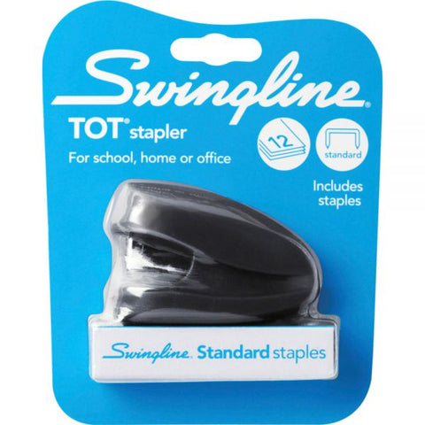 Swingline TOT Mini Stapler, 12-Sheet Capacity, Black