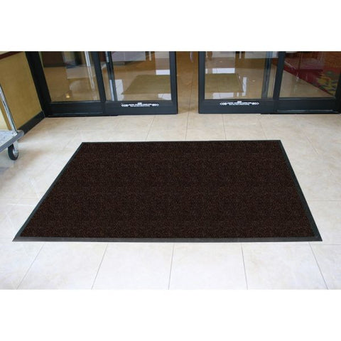 Genuine Joe Ultraguard Indoor Berber Wiper/Scraper Floor Mat 36" x 60" - Rubber - Chocolate