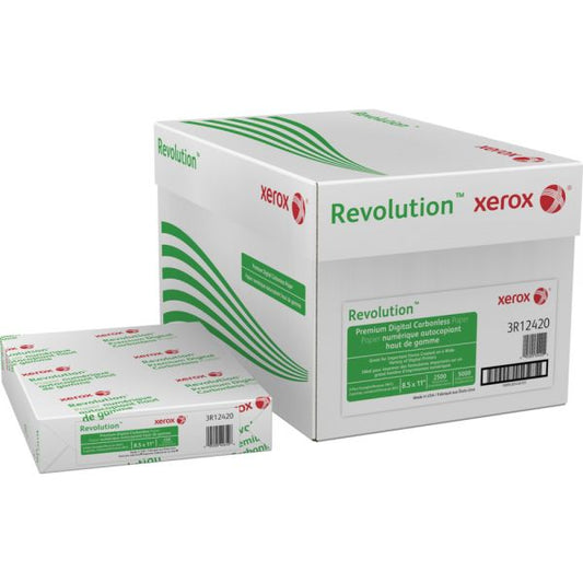 Xerox Revolution Digital Carbonless Paper, 8 1/2 x 11, Straight Collated, 15 lb, White/Canary, 5,000 Sheets/CT