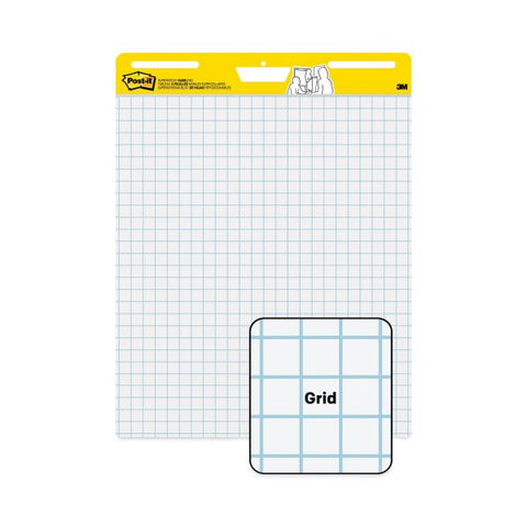 Post-it Easel Pads Self Stick Easel Pads, Quadrille, 25 x 30, White, 2 30 Sheet Pads/Carton