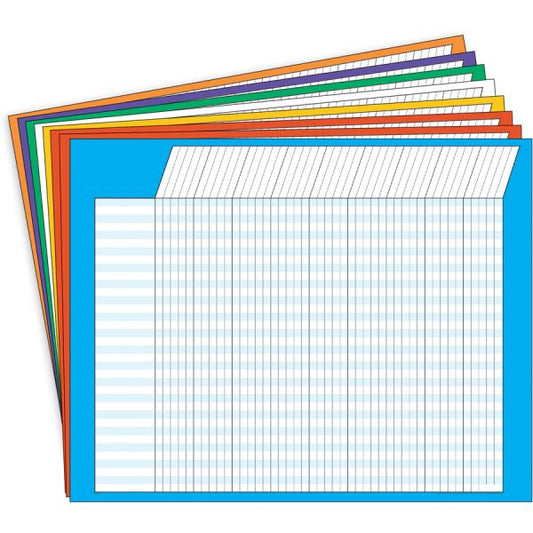 TREND Jumbo Horizontal Incentive Chart Pack, 28 x 22, Assorted Colors with Assorted Borders, 8/Pack