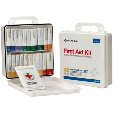 First Aid Only Unitized Weatherproof ANSI Class A+ First Aid Kit for 50 People, 24 Pieces, Plastic Case