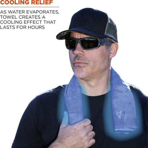 ergodyne Chill-Its Cooling Towel, One Size Fits Most, Blue