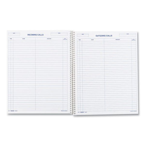 Rediform Wirebound Call Register, One-Part (No Copies), 11 x 8.5, 100 Forms Total