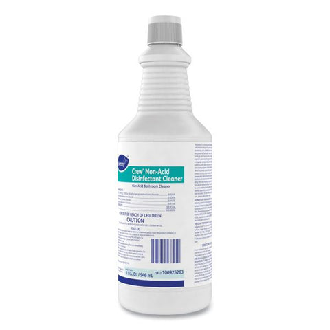 Diversey Crew Neutral Non-Acid Bowl and Bathroom Disinfectant, 32 oz Squeeze Bottle, 12/Carton