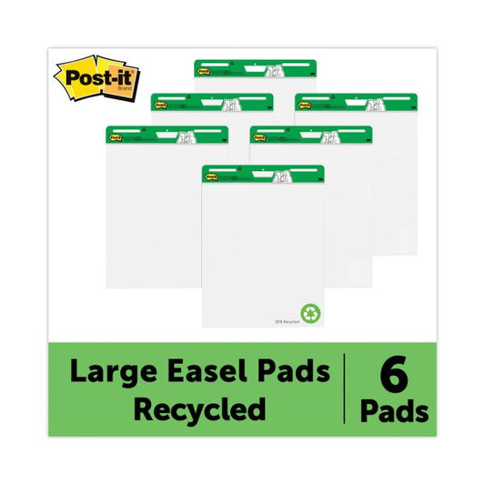 Post-it Easel Pads Self Stick Easel Pads, 25 x 30, White, Recycled, 6 30 Sheet Pads/Carton