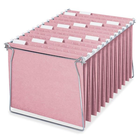 Smead Colored Hanging File Folders with 1/5 Cut Tabs, Letter Size, 1/5-Cut Tabs, Pink, 25/Box