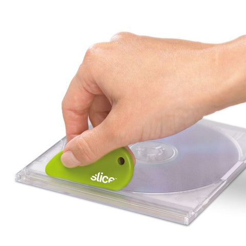 slice Safety Cutters, Fixed, Non Replaceable Micro Safety Blade, 0.1" Ceramic Blade, 2.4" Plastic Handle, Green