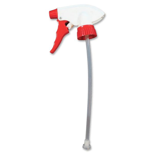 Genuine Joe Standard Trigger Sprayers Plastic - White, Red - 24/ Carton